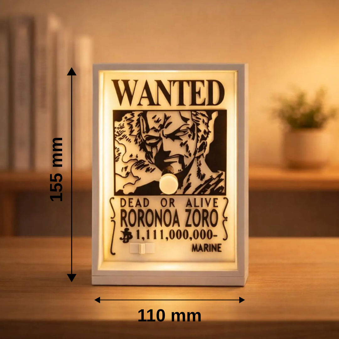 Lampara de pared 3D sombra Zoro